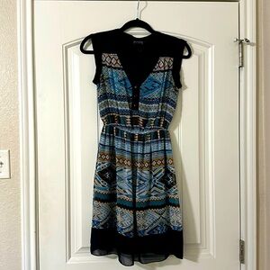Navy Blue Aztec Dress
